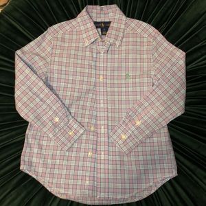 NWT - Ralph Lauren Plaid Oxford Shirt Boys Sz 5